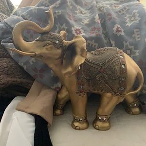 Medium statue golden elephant